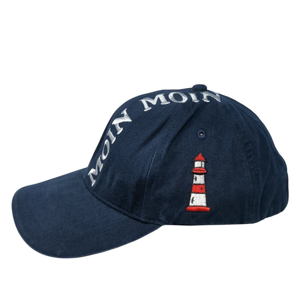 Moin Moin Lighthouse Tower Slideback Baseball Cap Blue One Size Embroidered